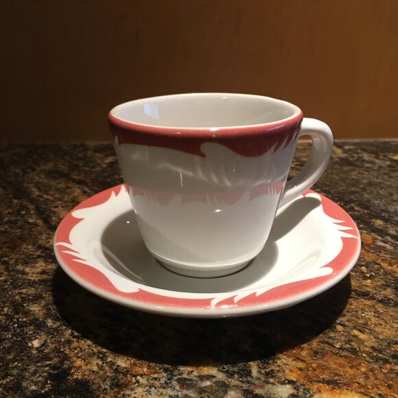 MCM J. E Heath England Restaurant Coral Wave Scroll Cup and Saucer Set #1 - Picture 5 of 15